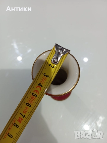 Порцеланова красива стара ваза маркирана , снимка 4 - Вази - 52564147