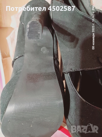 Черни обувки в връзки и 15 см ток, снимка 11 - Дамски обувки на ток - 52949132