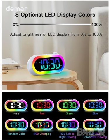 Детски будилник OCUBE със светлина за събуждане, снимка 4 - Друга електроника - 42714197