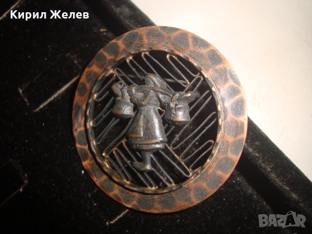 СТАРА КОВАНА МЕДНА ЕТНОГРАФСКА БРОШКА МАЙСТОРСКА ИЗРАБОТКА 8769