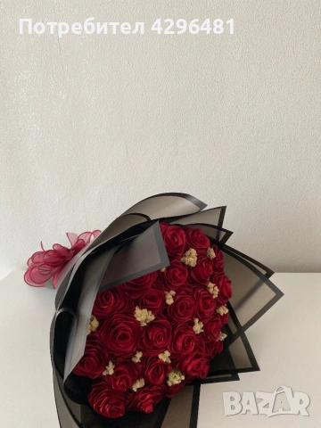 Букет от 25 рози, снимка 2 - Романтични подаръци - 53168787
