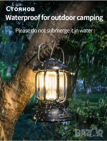 Къмпингова лампа, нощна лампа за осветление, риболов, палатка, снимка 4 - Настолни лампи - 52150746