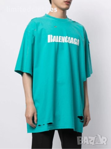 BALENCIAGA Destroyed Flatground Logo Print Oversized Мъжка / Дамска Тениска size XXS (M)
