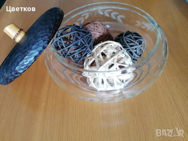 Купа за бисквити или бонбони с капак тип жълъд, снимка 3 - Декорация за дома - 49616040