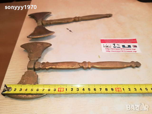 томахавки от англия 2бр мед месинг 2604221722, снимка 8 - Антикварни и старинни предмети - 36570380
