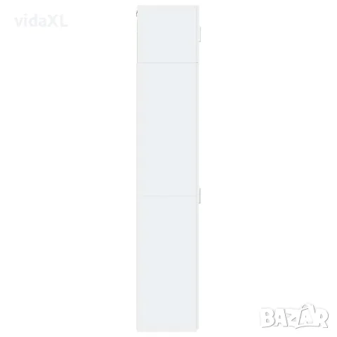 vidaXL Тесен шкаф за съхранение, бял, 30x42,5x225 см, инженерно дърво, снимка 7 - Бюфети - 56146909