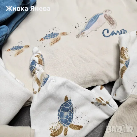 Голям бебешки лот за новородено  (0-3 м.) – Комплект Biorganic + бодита и ромпъри 14 части, снимка 3 - Комплекти за бебе - 56217247