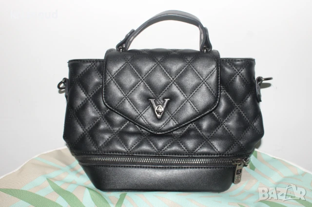 Ежедневна дамска чанта V, черна, еко кожа, снимка 5 - Чанти - 51284837