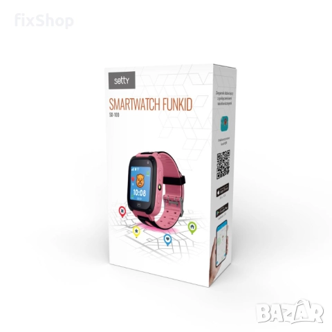 🎀 Setty FunKid Pink – Детски смарт часовник с обаждания, игри и GPS, снимка 3 - Детски - 51610568