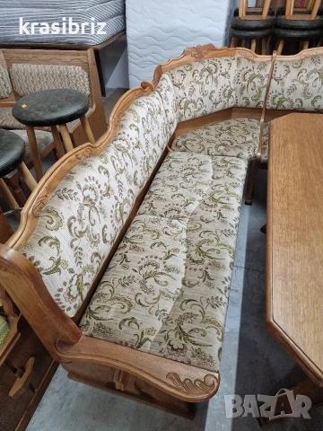 К-т Масивен Кухненски Ъгъл с Разтегателна Трапезна Маса и 2 бр.Стола-внос от Германия!, снимка 3 - Други - 53886522