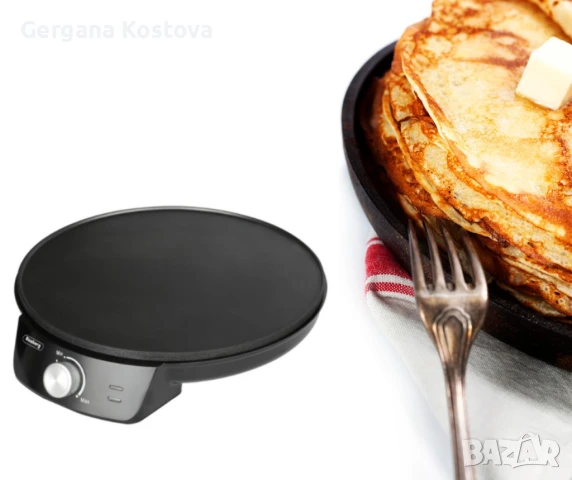 Уред за палачинки Rosberg, 1200W\30см., Терморегулатор, Черен Мощност: 1200 W, снимка 4 - Гофретници - 49636160