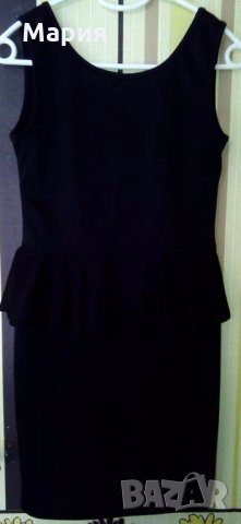PIAZA ITALIA нова черна рокля с пеплум и гол гръб, снимка 1 - Рокли - 29231143