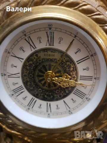 Антика Настолен Каминен Месингов Часовник РУБИН , снимка 5 - Антикварни и старинни предмети - 37850266