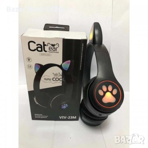 Детски забавни светещи Bluetooth слушалки с котешки уши, снимка 3 - Слушалки и портативни колонки - 36906231