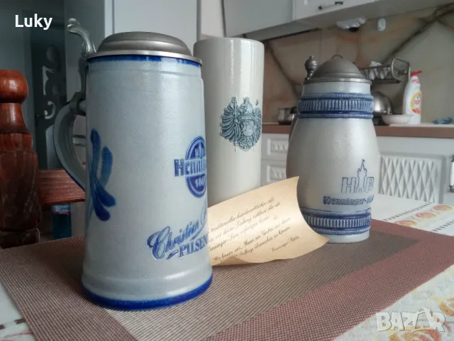 Антики.Прекрасни халби за бира.Сертификат.Маркирани.Цената е за всички., снимка 3 - Антикварни и старинни предмети - 48108214