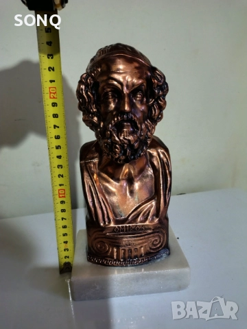 Страхотен Бронзов Бюст На Омир, снимка 10 - Антикварни и старинни предмети - 52634358