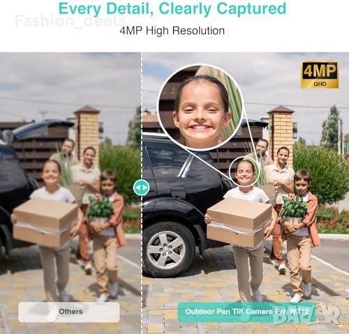 Нова 4MP Wi-Fi PTZ Камера - AI Детекция, IP66, Нощно Виждане за наблюдение и охрана, снимка 3 - Други - 42882215