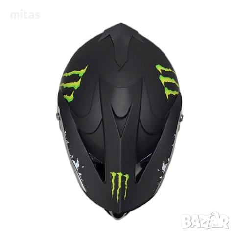 Кросова каска MONSTER, Full Face, DOT, Размер: S/M - Вело, Мото, Скутер, Бъги, АТВ, снимка 6 - Аксесоари за велосипеди - 47045285