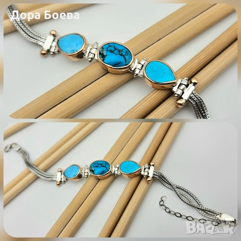 Сребърна гривна: "Триос", снимка 4 - Колиета, медальони, синджири - 52724310