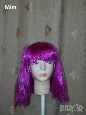 Цикламова перука от изкуствен косъм за парти , снимка 2 - Аксесоари за коса - 42899741