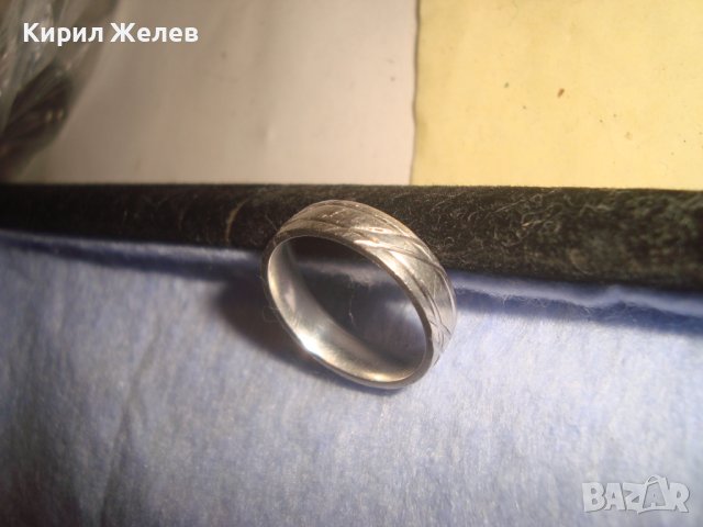 ПРЕКРАСЕН СРЕБЪРЕН ФЕШЪН АРТ ПРЪСТЕН СРЕБРО 925 с БЯЛА ПОЗЛАТА РЪЧНО ОРНАМЕНТИРАН Тип ХАЛКА 27163, снимка 4 - Пръстени - 36829429