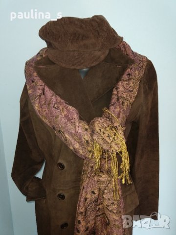 Дамски елегантен блейзър тип манто / преходно палто / от естествен велур "Pauw" design, снимка 3 - Палта, манта - 16208964