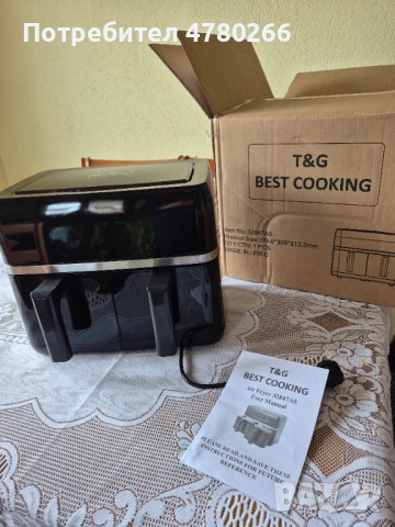 Air fryer T&G Best Cooking 32847A0 двоен, снимка 2 - Фритюрници - 54006398