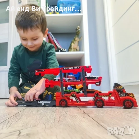 Детски комплект камион автовоз с 6 спортни колички Kruzzel 22515, снимка 3 - Коли, камиони, мотори, писти - 51328689