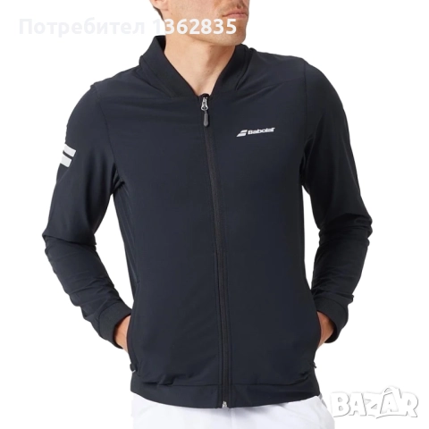 НОВО оригинално черно яке горнище анцуг BABOLAT размер XL от Германия, снимка 2 - Спортни дрехи, екипи - 52407172