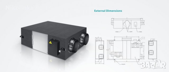 Рекуператор NER-B250D-S Q=250m3/h, снимка 1 - Други - 38766476