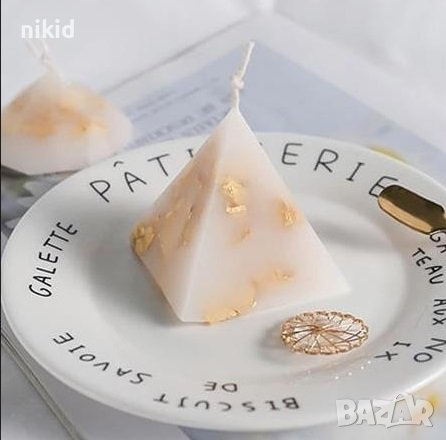 3D 5 см Пирамида Оргонит силиконов молд форма калъп свещ гипс декор , снимка 2 - Форми - 37984249