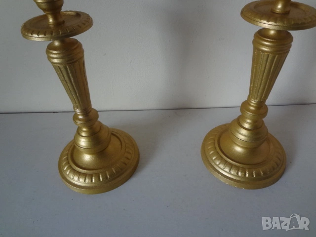 Комплект от 2 бр. бронзови свещника, снимка 7 - Антикварни и старинни предмети - 53079634