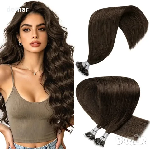Hetto Nano Hair Extensions човешка коса 50,8 см 50 кичура (50 г)