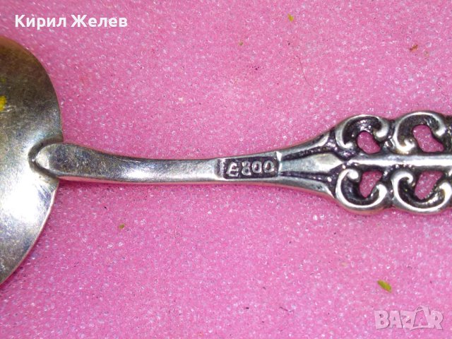 СТАРА НЕМСКА АЖУРНА КОЛЕКЦИОНЕРСКА ДЕСЕРТНА СРЕБЪРНА ЛЪЖИЧКА СРЕБРО 800 ПРОБА 43006, снимка 12 - Колекции - 44372832