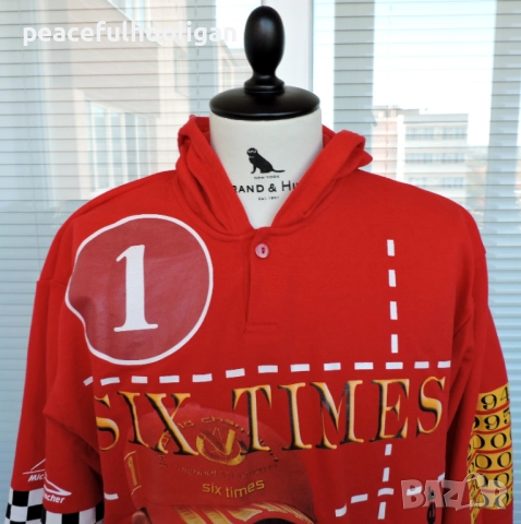 Michael Schumacher F1 Formula 1 World Champion Six Times 2003 Hoodie Size XL, снимка 2 - Суичъри - 52430318