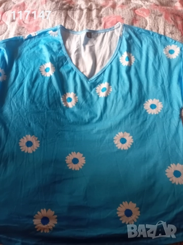 страхотна макси блуза 3хл, снимка 2 - Тениски - 51643556