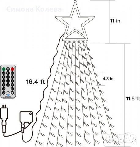 ✨Коледна звезда Витлеем с 243 лампи, 1.80 метра - водоустойчива и слънчеустойчива, снимка 4 - Други - 38937409