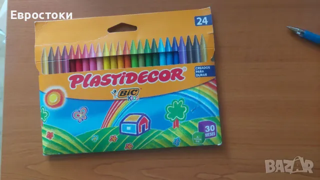 Bic Kids Plastidecor   Цветни восъчни моливи 24 бр. Моливите BIC Kids Plastidecor са чудесен ресурс , снимка 4 - Ученически пособия, канцеларски материали - 48621398