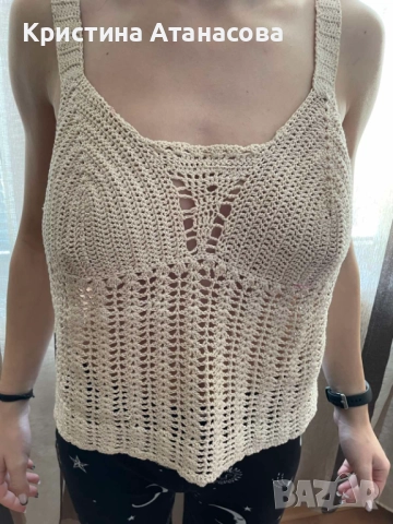 Уникален ръчно плетен топ, снимка 7 - Корсети, бюстиета, топове - 52418298
