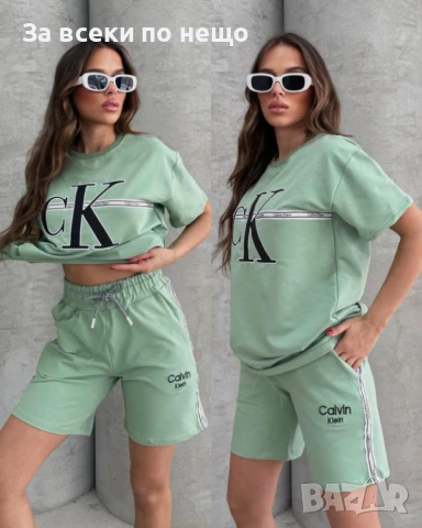 Calvin Klein Дамски Летен Комплект👚🩳Дамски Къс Екип Келвин Клайн - 6 Цвята Код A665, снимка 3 - Комплекти - 50669605