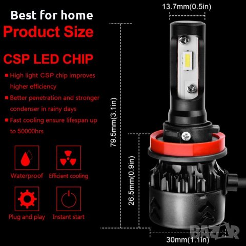 LED H4 крушки за автомобил LTPAG, снимка 2 - Аксесоари и консумативи - 39807348