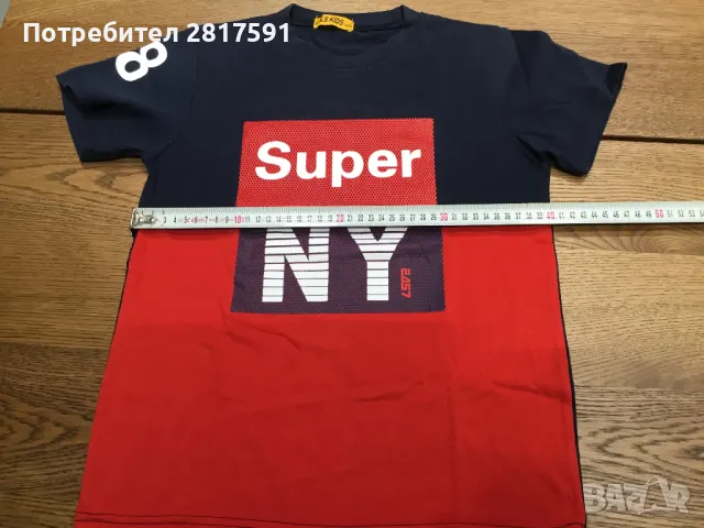 Детска тениска J.N.S. kids, размер 152 тъмно синьо и червено, снимка 5 - Детски тениски и потници - 47485812