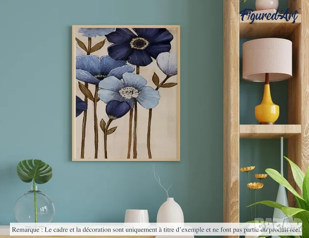 Комплект за рисуване по номера Сини цветя, Орхидея, Figured'Art, 40 х 50 см, снимка 7 - Картини - 55749126
