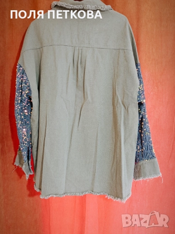 Дънково връхно с пайети, снимка 6 - Якета - 49384565