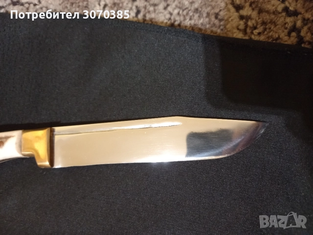 Касапски ловен нож с дръжка от еленов рог , снимка 3 - Ножове - 52384064