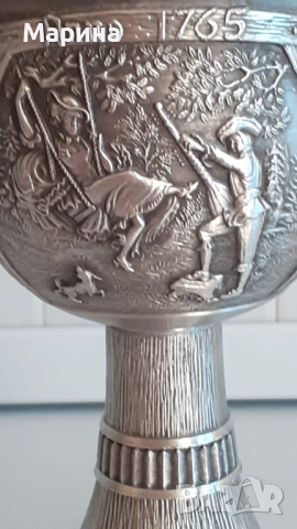 Чаши за вино от калай Antik * Vintage #115, снимка 5 - Антикварни и старинни предмети - 52423100