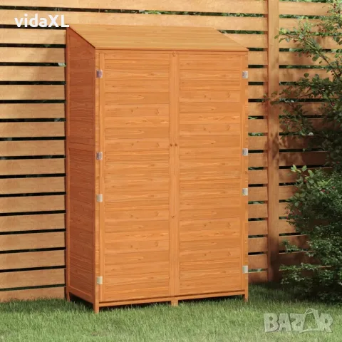 vidaXL Градинска барака, кафява, 102x52x174,5 см, чамово дърво масив（SKU: 152193）, снимка 2 - Гардероби - 56110124