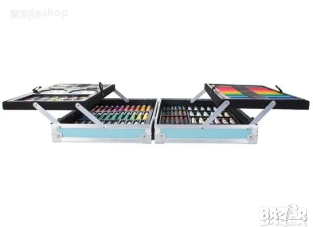 ГОЛЯМ КОМПЛЕКТ ЗА ОЦВЕТЯВАНЕ В МЕТАЛЕН КУФАР СИН ИЛИ РОЗОВ 9910001, снимка 13 - Рисуване и оцветяване - 47672782