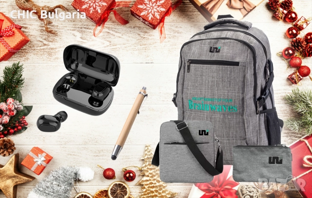 Раница с USB, слушалки L21 и бамбуков химикал + Подарък коледни лакомства