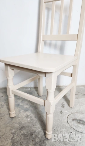 Дървен стол слонова кост трапезен, снимка 9 - Столове - 54185109